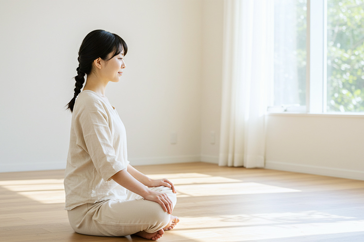 ストレスを軽減する女性