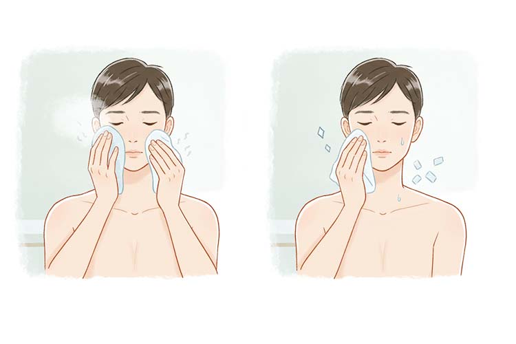 蒸しタオルや冷水で毛穴ケア