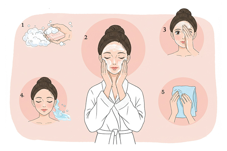 泡洗顔の正しい手順
