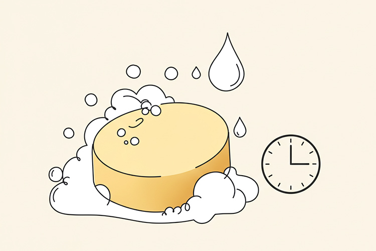時短エイジングケア洗顔を象徴するミニマルイラスト
