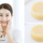 泡で洗顔する女性と#肌をメイクする石鹸