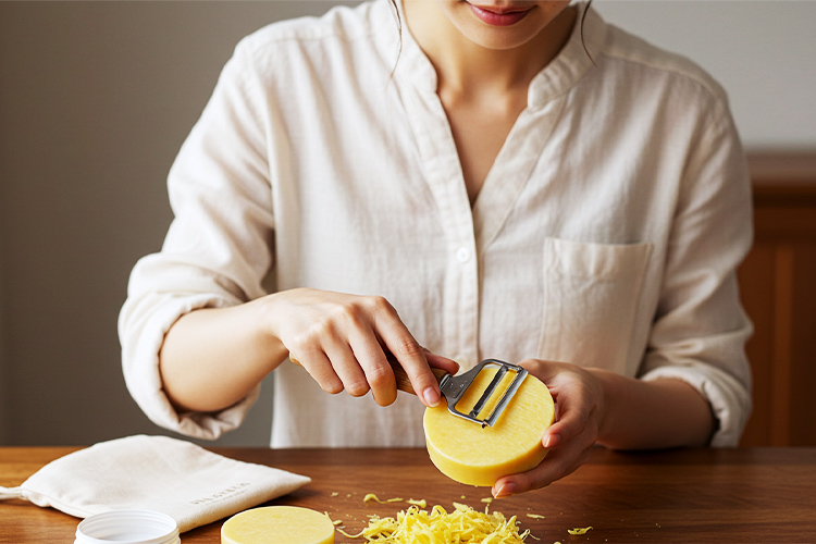石鹸を削って常備する日本人女性