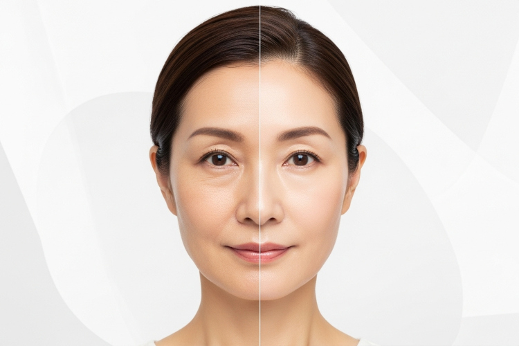 洗顔前後の肌の比較イメージ