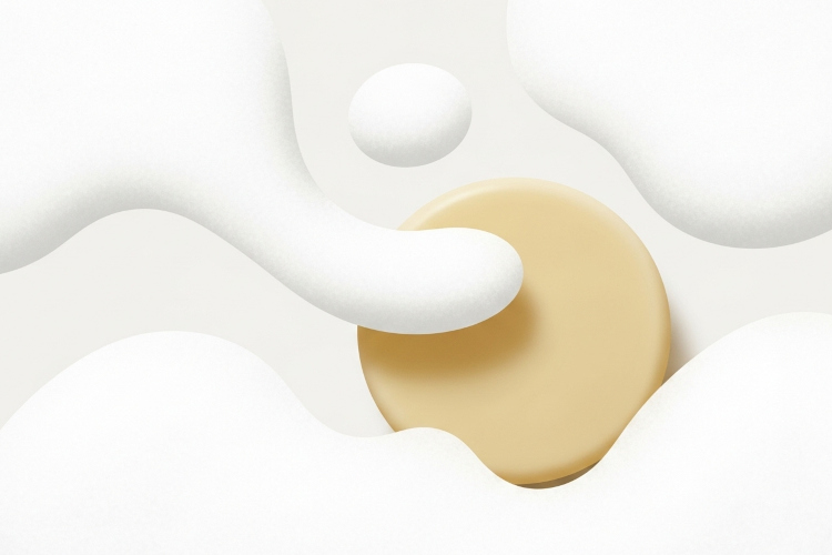 泡と石鹸を抽象化したイラスト