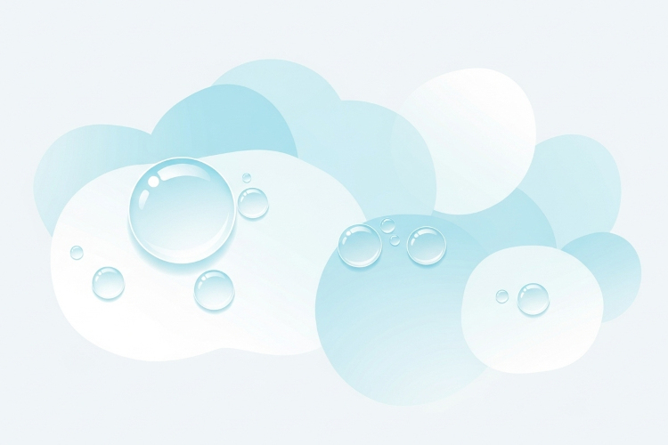 洗顔の優しさを表現した抽象的なイラスト。